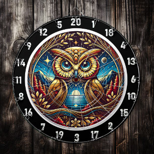 Celestial Owl Glow Dartboard Design Dartbord