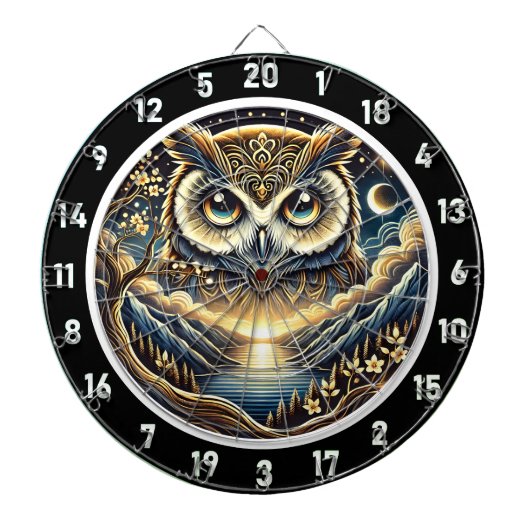 Celestial Owl Haven Dartboard Design Dartbord (Voorkant)