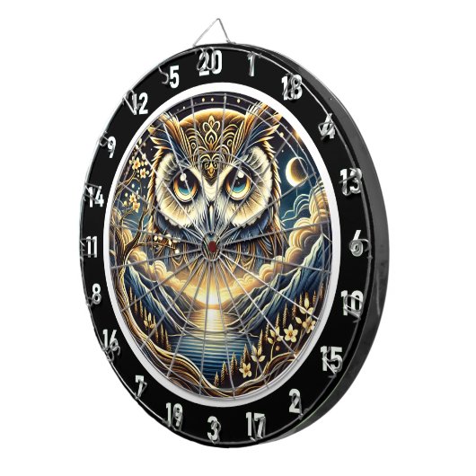 Celestial Owl Haven Dartboard Design Dartbord (Voorkant Rechts)
