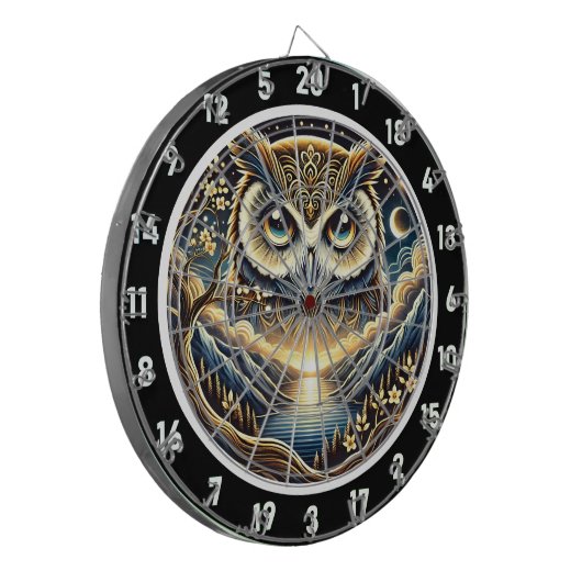 Celestial Owl Haven Dartboard Design Dartbord (Voorkant Links)