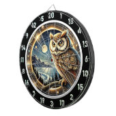 Celestial Owl Nightscape Art Dartbord (Voorkant Rechts)
