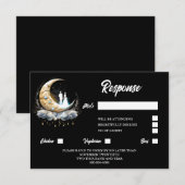Celestial paar silhouet luna maan nacht hemel RSVP kaartje (Voorkant / Achterkant)