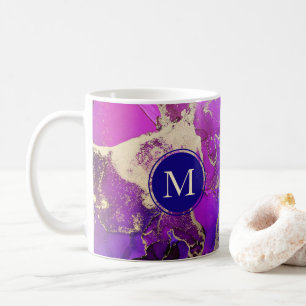 Celestial Paarse Goud en Roze Abstract Koffiemok