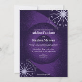 Celestial Paarse Mystieke Horoscoop Wiel Bruiloft Kaart (Voorkant)