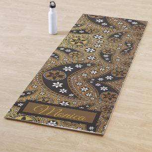 Celestial Paisley Floral Persoonlijke naam Yogamat
