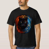 Celestial Panther – Fire and Ice Mandala Art T-shirt (Voorkant)