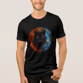 Celestial Panther – Fire and Ice Mandala Art Tri-Blend Shirt (Voorkant)