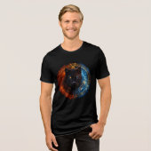 Celestial Panther – Fire and Ice Mandala Art Tri-Blend Shirt (Voorkant volledig)