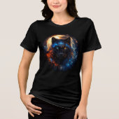 Celestial Panther with Moon & Sacred Geometry Tri-Blend Shirt (Voorkant)