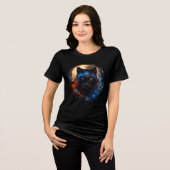 Celestial Panther with Moon & Sacred Geometry Tri-Blend Shirt (Voorkant volledig)