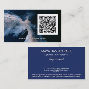 Celestial Passage Winged Angel QR-code Visitekaartje