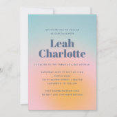 Celestial Pastel Blauw Gradient Bat Mitzvah Kaart (Voorkant)