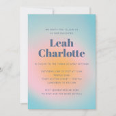 Celestial Pastel Blue Groovy Gradient Bat Mitzvah Kaart (Voorkant)