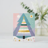 Celestial Pastel Christmas Tree Feestdagenkaart (Staand voorkant)