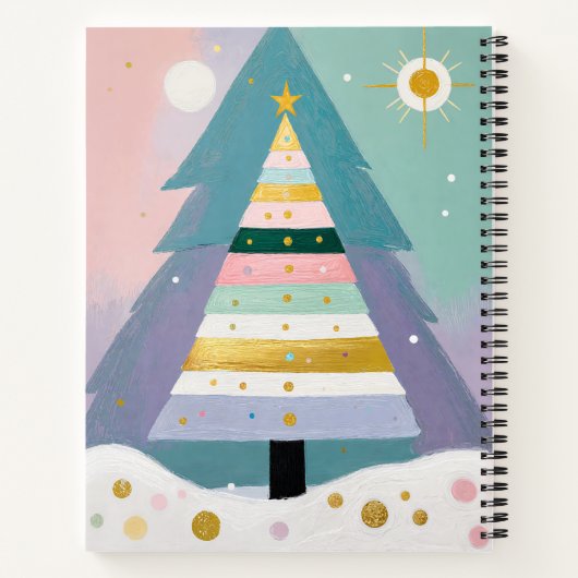 Celestial Pastel Christmas Tree Notitieboek (Achterkant)