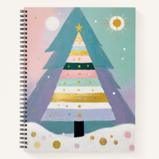 Celestial Pastel Christmas Tree Notitieboek