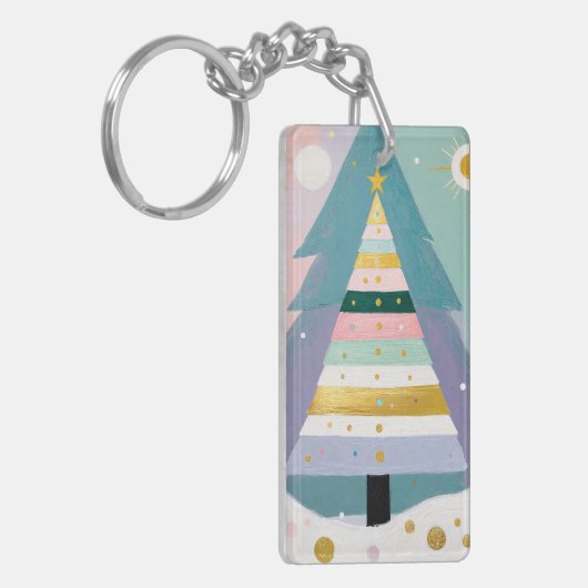 Celestial Pastel Christmas Tree Sleutelhanger (Voorkant Links)