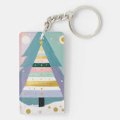 Celestial Pastel Christmas Tree Sleutelhanger (achterkant)