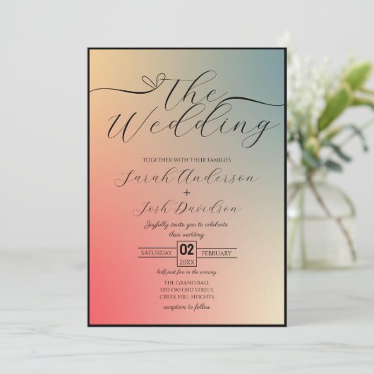 Celestial Pastel Kleurrijke Gradiënt Elegant Kaart (Staand voorkant)