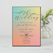 Celestial Pastel Rainbow Gradient Boho Script Kaart (Staand voorkant)