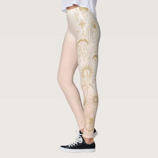 Celestial peach Pinky met Moon Theme Leggings (Links)
