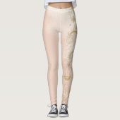 Celestial peach Pinky met Moon Theme Leggings (Voorkant)