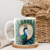 Celestial Peacock Bloom Bible Verse Koffiemok