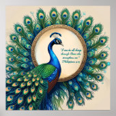 Celestial Peacock Bloom Bible Verse Poster (Voorkant)