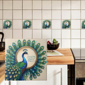 Celestial Peacock Bloom Bible Verse Tegeltje