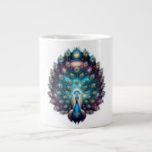 Celestial Peacock Cosmic Art Coffee Mug Grote Koffiekop (Voorkant)
