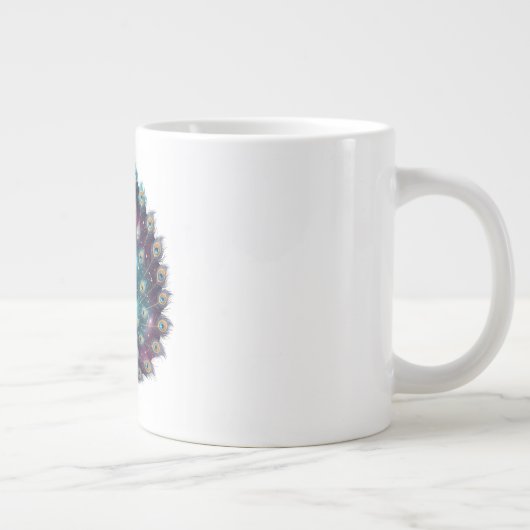 Celestial Peacock Cosmic Art Coffee Mug Grote Koffiekop (Rechts)