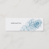 Celestial Peacock Feather Heart Elegant Writer Mini Visitekaartje (Achterkant)