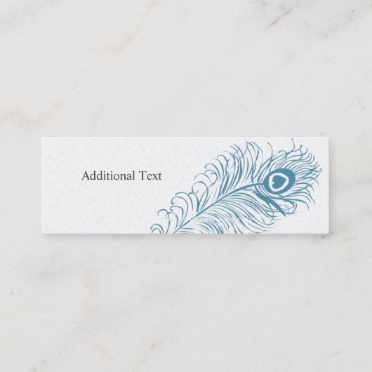 Celestial Peacock Feather Heart Elegant Writer Mini Visitekaartje (Achterkant)