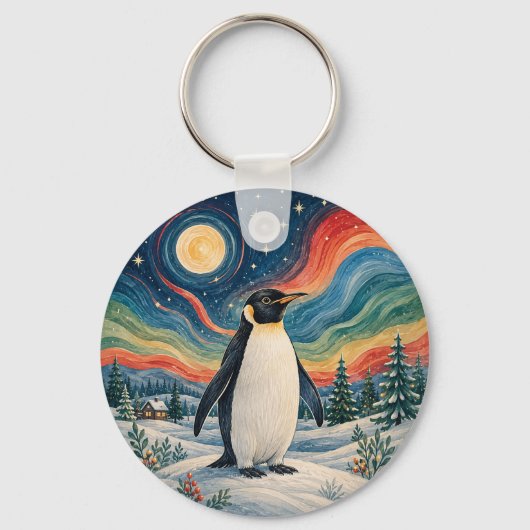 Celestial Penguin's Winterzonnewende Sleutelhanger (Voorkant)