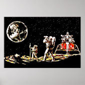 Celestial Perspective: Retro Moon Uitzicht Poster (Voorkant)