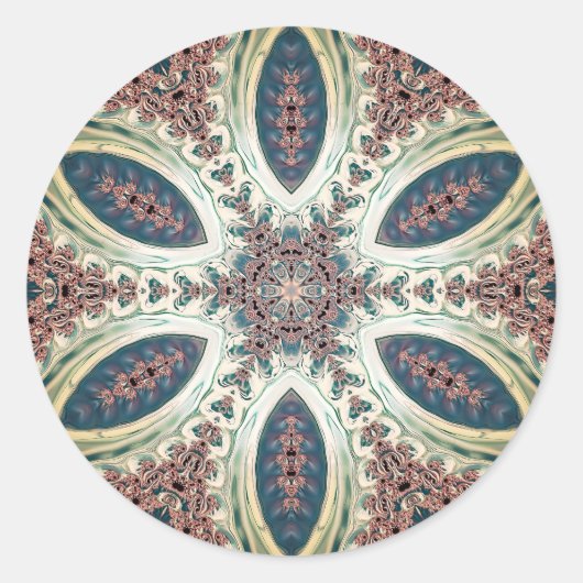 Celestial Petals of Infinity Ronde Sticker (Voorkant)