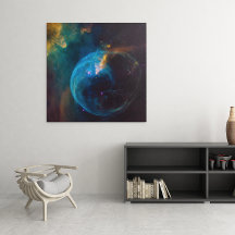Celestial Photo Blauwgroen en Aqua Bubble Nebula