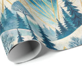 Celestial Pines Mountain Abstract Winter Cadeaupapier (Rol Hoek)