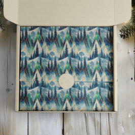 Celestial Pines Mountain Abstract Winter Tissuepapier