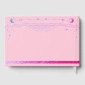 Celestial Pink Purple Sun Moon Stars Wedding  Gastenboek (Achterkant)