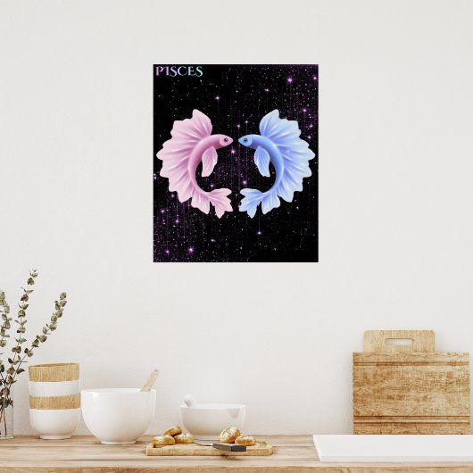 Celestial Pisces – Astrology Art Poster (Keuken)