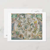 Celestial Planisphere, waarop de tekens van de die Briefkaart (Voorkant / Achterkant)