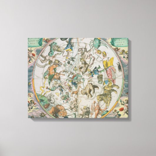 Celestial Planisphere, waarop de tekens van de die Canvas Afdruk (Voorkant)