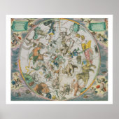 Celestial Planisphere, waarop de tekens van de die Poster (Voorkant)