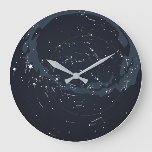 Celestial Planisphere Wall Clock Grote Klok (Voorkant)
