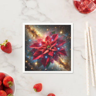 Celestial Poinsettia Feestelijke Bloemenontkoppeli Servet