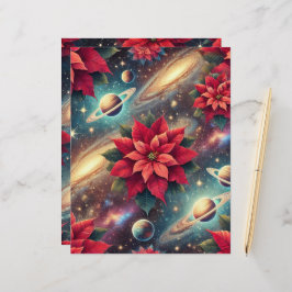 Celestial Poinsettia Pattern Scrapbook Papieren Bl
