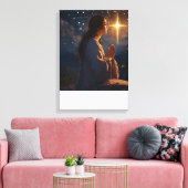 Celestial Prayer: Spirituele Night Sky Canvas Art Afdruk (Insitu (Woonkamer))