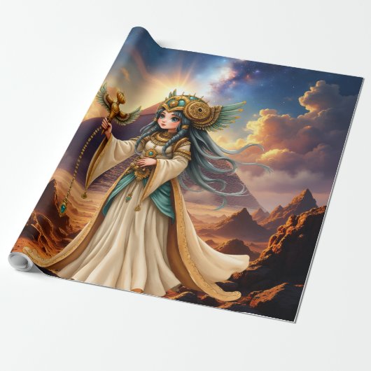 Celestial Priestess of the Golden Pyramid. Cadeaupapier (Uitgerold)