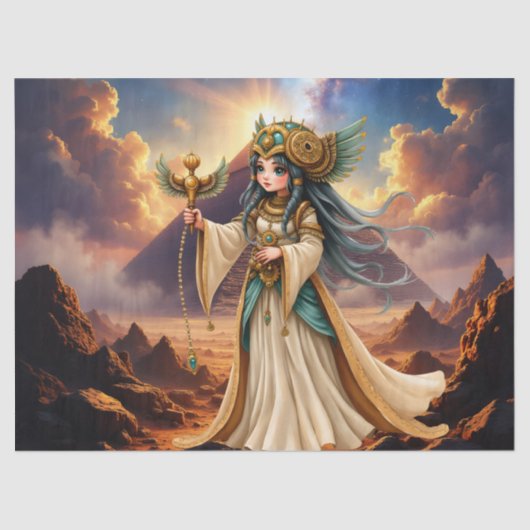 Celestial Priestess of the Golden Pyramid. Tissuepapier (Voorkant)